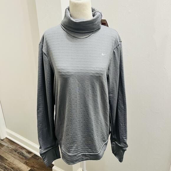 NIKE Women's Size L Therma-FIT Swift Element Running Top Gray (A0130) - Picture 1 of 11